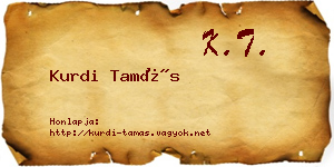 Kurdi Tamás névjegykártya